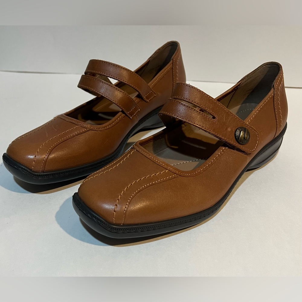 Hotter Comfort Concept Mary Jane US sz 9 Carmel Brown Color Hook & Loop Fasten